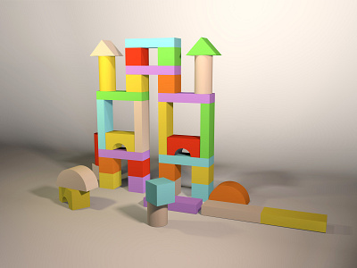 Constructor 3D rendering 3d 3d art baby blocks blue childhood cinema 4d colorful constructor green orange red violet yellow