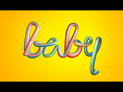 baby - colorful 3d lettering 3d baby colorful lettering