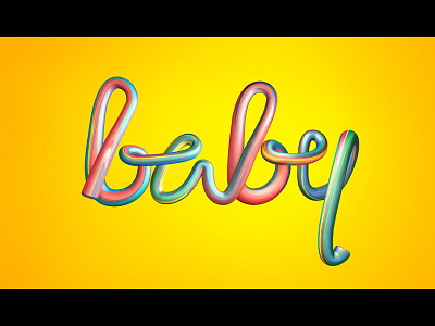 baby - colorful 3d lettering