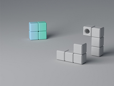 Modular system blocks colorful cube grey illustration modular system site web