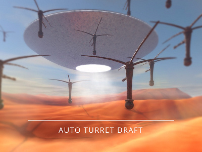 Auto turret draft 3d autoturret c4d desert draft machine ufo