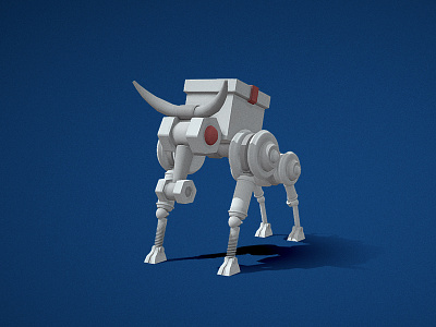 White bull robot 2021 3d bull c4d illustration ny robot white