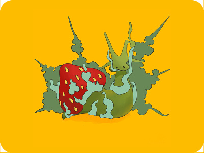 Smoke snail colorful design illustration like demons eye psychedelic psychodelic smoke snail strawberry