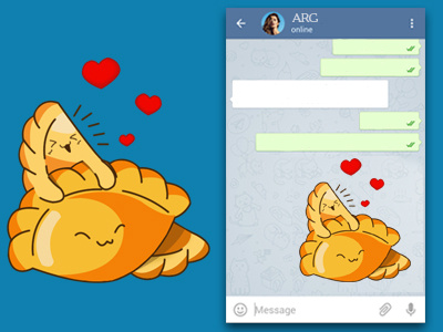 Arg Telegram 2 restaurant sticker telegram smile question sun espanadas bull