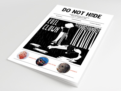 DO NOT HIDE magazine #3 black blood clown death do hide horror magazine not white