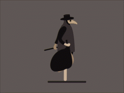 Plague walk cycle animation walk bag horror death plague