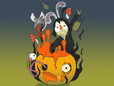 Sweet Halloween For my Daemonical Eye mouse rabbit holiday mushrooms pumpkin disgusting kitsch trash halloween