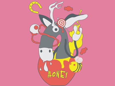 Honey Donkey daemonicaleye gore horror illustration trash