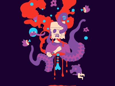 Hey! Don't look at me! flower pig bird blood psychadelic gore trash daemonical eye