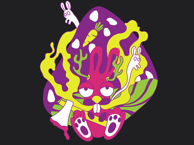 Mad rabbit madness rabbit psychadelic trash horror daemonical eye