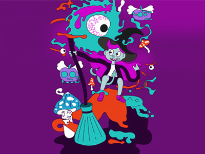 Halloween mood daemonical eye madness pumpkin blood trash psychodelic