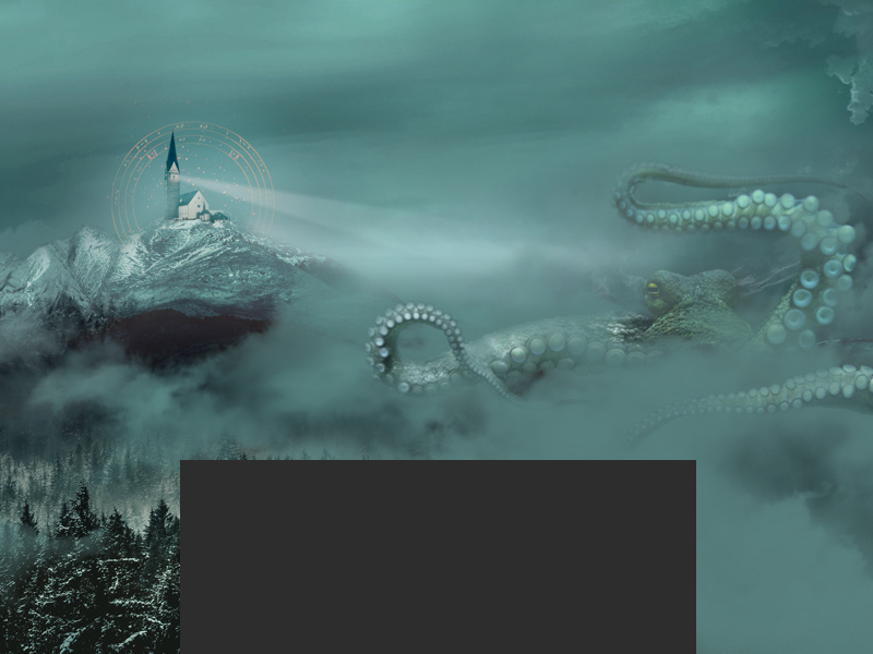 Chtulhu is alive! castle fog photomanipulation chtulhu design horror