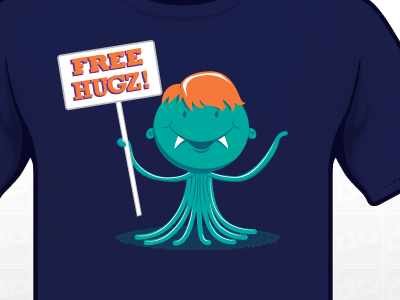 Free Hugs! illustration monster t shirt