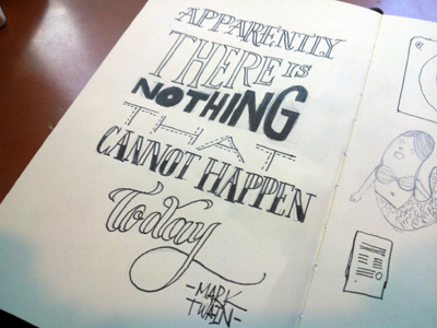 Mark Twain quote lettering poster quote sketch