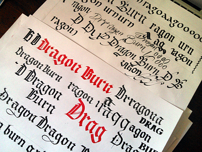 Dragon Burn calligraphy game lettering title