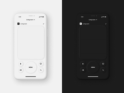 Apple TV Remote concept 2020 trend app apple clean concept dark design figma ios mobile neomorphism shadows ui white