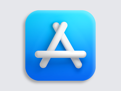 App Store Big Sur 3D icon 3d 3d art 3dicon app apple appstore c4d cinema4d clean concept coronarender illustration macos macos icon shadows