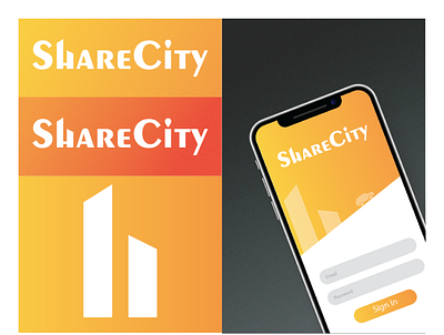 ShareCity - Rideshare car service branding design graphic design logo typography ui