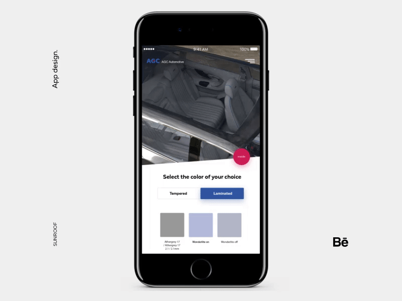 AGC App agc animation app automotive behance clean gif glass minimal ui ux
