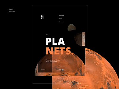 Portfolio on iPad dark ipad planets portfolio skecthapp swiss ui ux web design