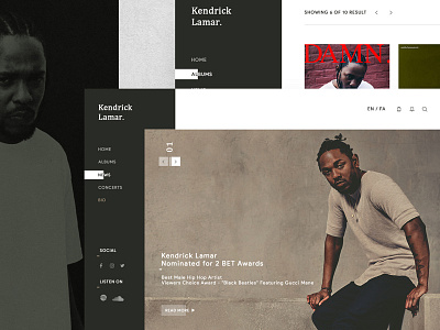 Kendrick Lamar | Web Design bahador dindar iran kendrick lamar london ux design ux ui web design