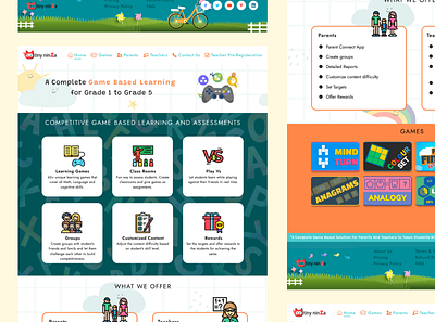 Children Game Based Learning Web Redesign children game design game website redesign ui ui design ux web design