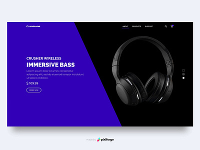 Headphone design headphone interface interface design pixlforge uiux web webdesign website