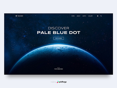 Discovery - Pale Blue Dot blue design earth interface interface design pixlforge space uiux web webdesign website