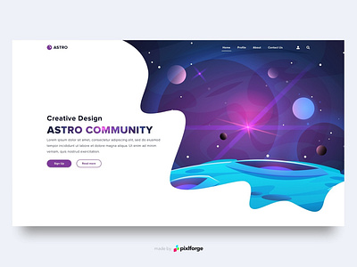 Astro astro branding community design interface interface design pixlforge space uiux web webdesign website