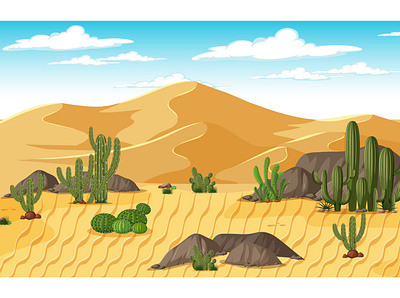 desert-forest-landscape-day-time-scene 3d animation branding graphic design motion graphics