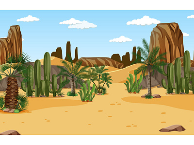 desert-forest-landscape-day-time-scene 3d animation graphic design logo motion graphics ui