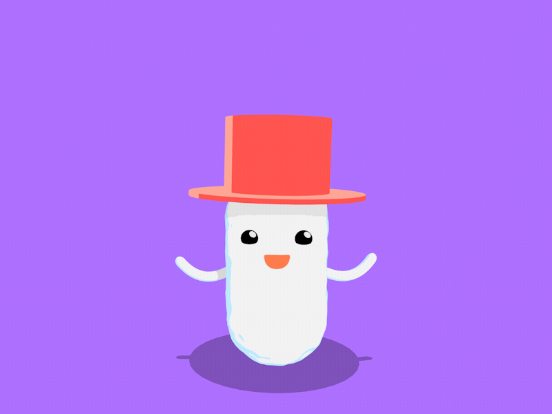 Happy hatter 3d animation c4d character happy hat illustration jumping