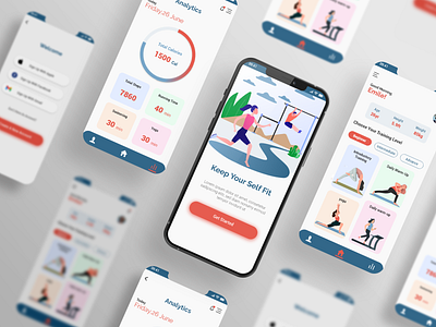 Fitness App UI adobexd android apple fitness ios mobile app design ui uiux