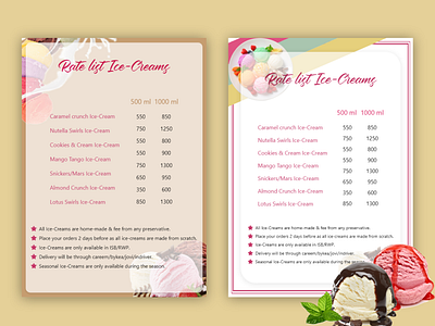 Menu Cards cards graphics design ui