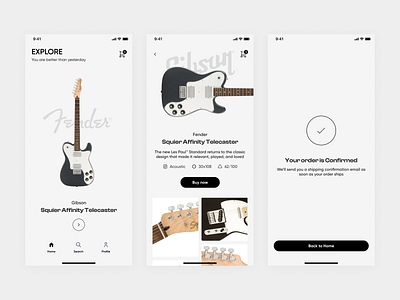 Daily UI #1 daily ui design guitar music ui web