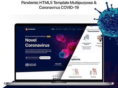 Pandemic - COVID-19 Corona Virus and Multipurpose HTML Template admin dashboard clinic corona corona virus disease corona virus prevention coronavirus covid covid 19 covid 19 advises covid 19 template covid19 dashboard doctors hospital medical advises ncov 2019 responsive ui web