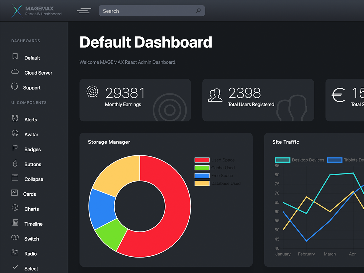 Magemax - React JS Admin Dashboard by RexQ on Dribbble