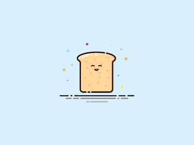 Happy Bread bread cartoon cute face food funny happy illustration recent smile