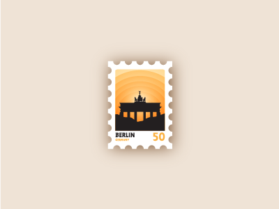 Brandenburger Tor Berlin Stamp berlin germany illustration landmarks paper postage shot stamp sun travel