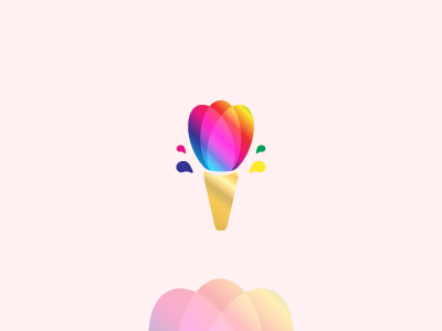 Rainbow Ice Cream creative cute designs gold icecream logo pink rainbow recent shot vector