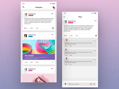 Social App(timeline+comment)