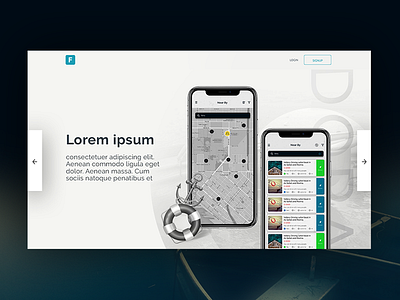 Slider landing page design app ui ux web design