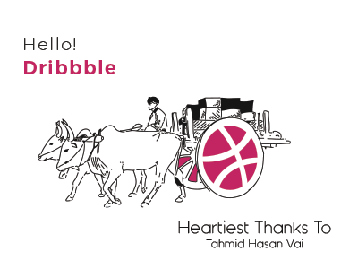 Hello Dribbble - Dribbble Caw Cart caw cart design dhaka dribbble first short hello illustration