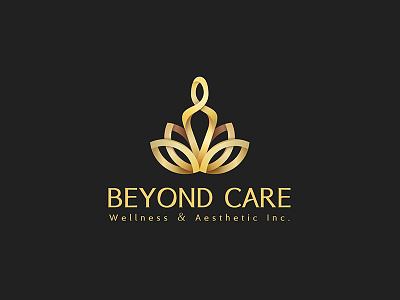 Beyond Care Logo beauty brand branding flower gold gradient icon logo mark redesign tulips vector