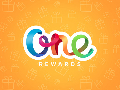 One Rewards Logo branding gradient identity lettering logo one rewards typography