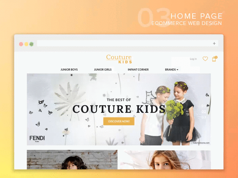 Couture Kids Ecommerce Website ecommerce fashion layout ui webdesign website