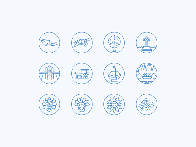 Tourist & Festival attractions in the Philippines icon set. branding design festival flat icon iconset illustration layout line linearicon logo minimalist philippines simple tourist travel vector