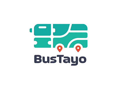 BusTayo app branding design flat icon illustration logo minimalist typography vector