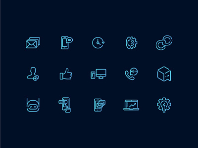 Telco & API Icons for Globe Labs ai app bot branding design icon illustration line logo message minimalist monitor phone simple text