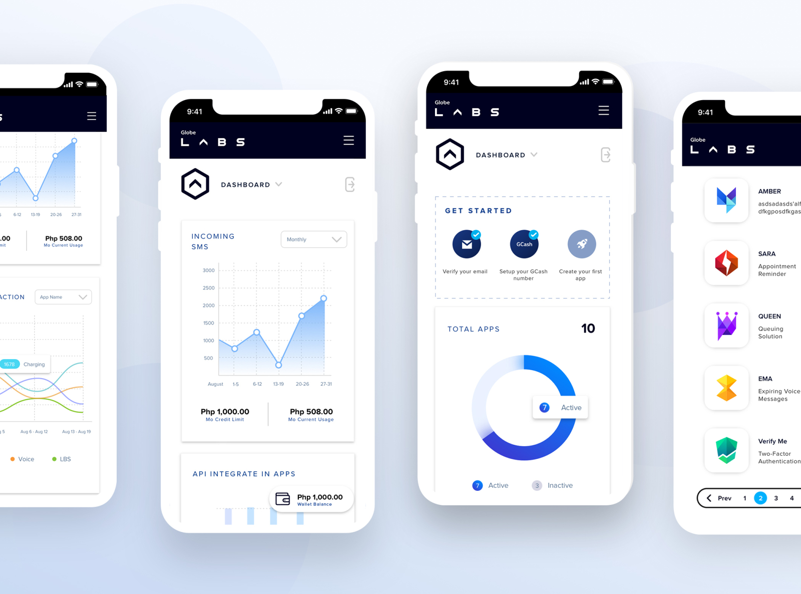 Globe Labs Dev Portal Dashboard Mobile by Fleener Lemon on Dribbble